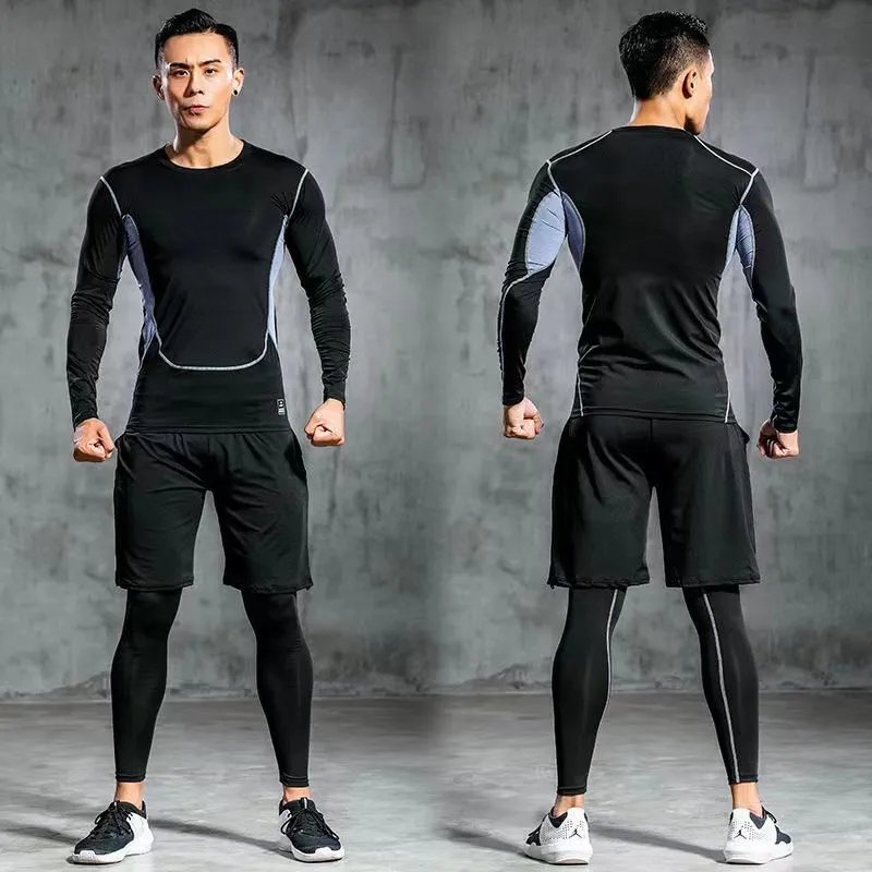 Hot Selling Men's Yoga Fitness Set Hygroscopic Perspiration Yoga Wear Sports Running Three-Piece Set