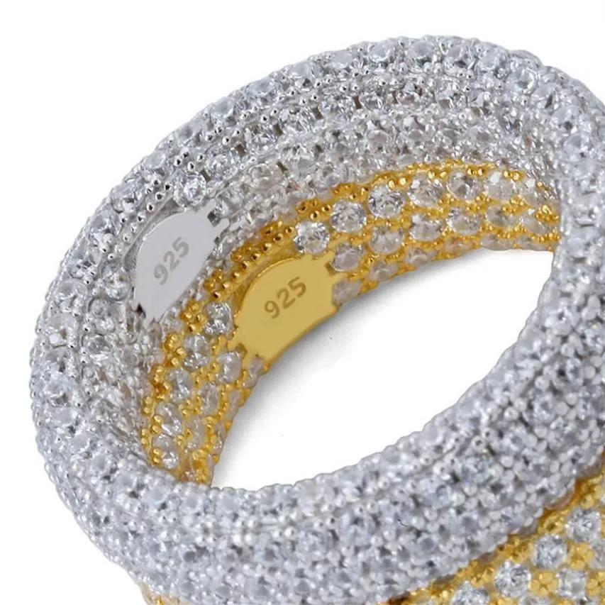 New Sparkling Vintage Fine Jewelry Real 100% 925 Sterling Silver Pave White Sapphire CZ Diamond Pink Gemstones Women Wedding Ban R2991