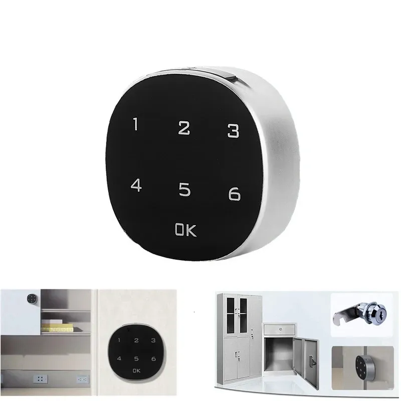 Door Locks 6 Digits Smart Electronic Password Lock Security Wooden Cabinet Keypad Drawer Office Digital File 231202