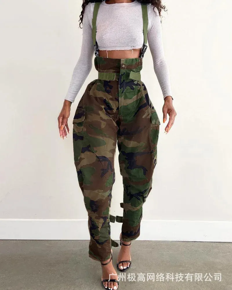 Women's Camo Cargo Jumpsuit: High Waist Suspender Overalls, Fashionable  Spring/Summer Casual Romper Buy Now!