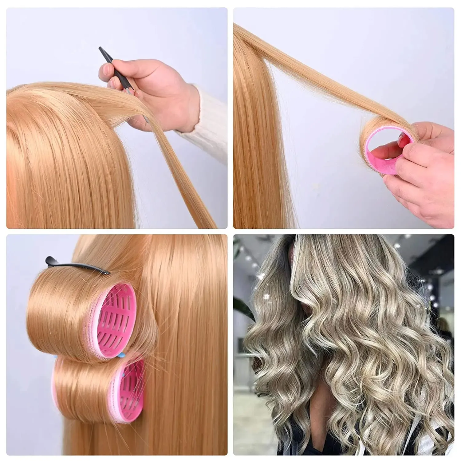 Jumbo Self Grip Hair Rollers 30 Heatless Curling Rod Set No Heat Hair Curler With Duckbill Clips For Long Short Hair Styling 2024 From Bao04 9.51 DHgate.Com