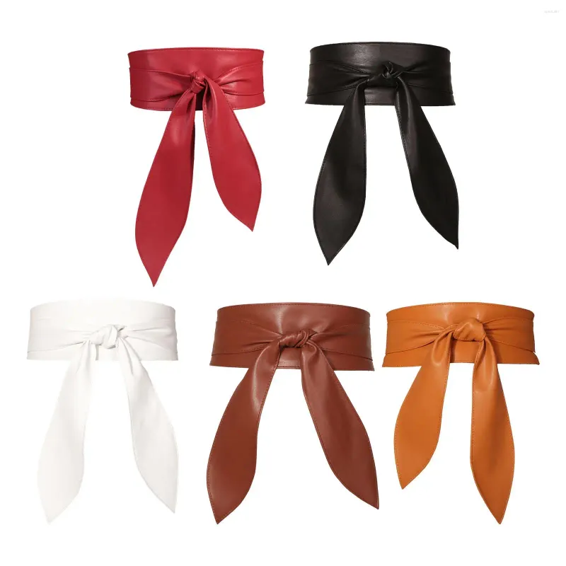 Bälten Kvinnors breda midja bundet Bow Belt Decor Cinch Stylish Self Tie Around Obi för klänningar Tröja klädrosblus