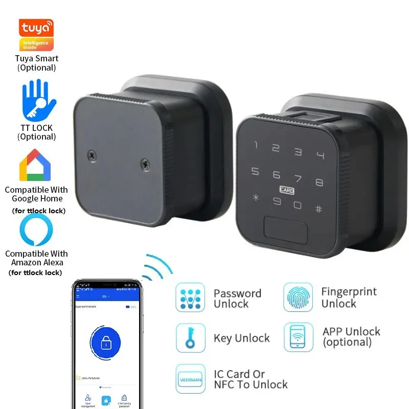 Fechaduras de porta Tuya WIFI Smart Lock TTlock bluetoothcompatível com senha de aplicativo de impressão digital Cartão IC NFC chave de desbloqueio eletrônico 231202