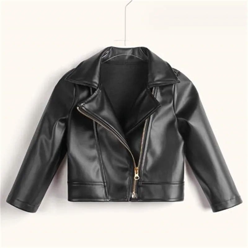 2024 شهيرة Pu Lapel Twilar Justic's Justice Girls and Boy Clothing Baby Leather Coat Coat Motorcycle Leather Clothing