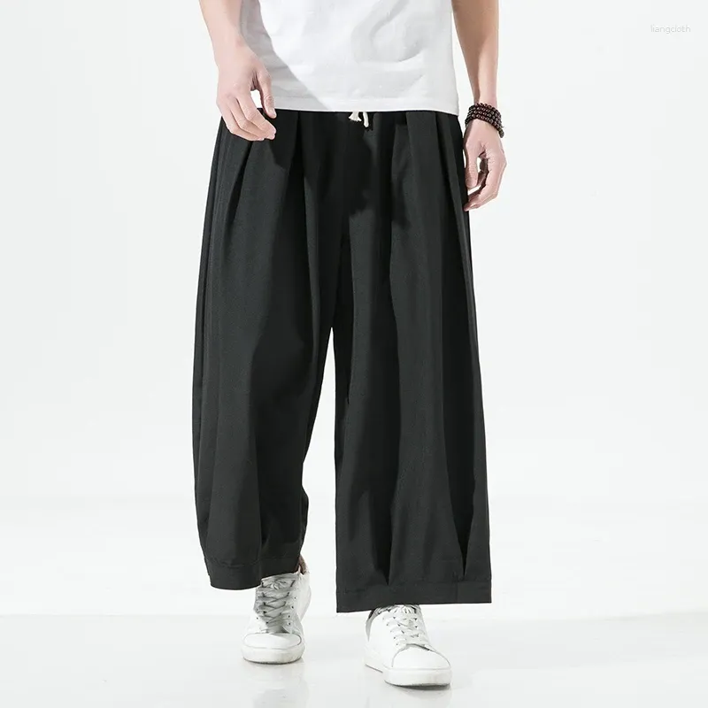 Men's Pants Spring Summer Trousers Solid Color Harem Harajuku Style Wide Leg Male Casual Vintage Man Sweatpants Streetwear