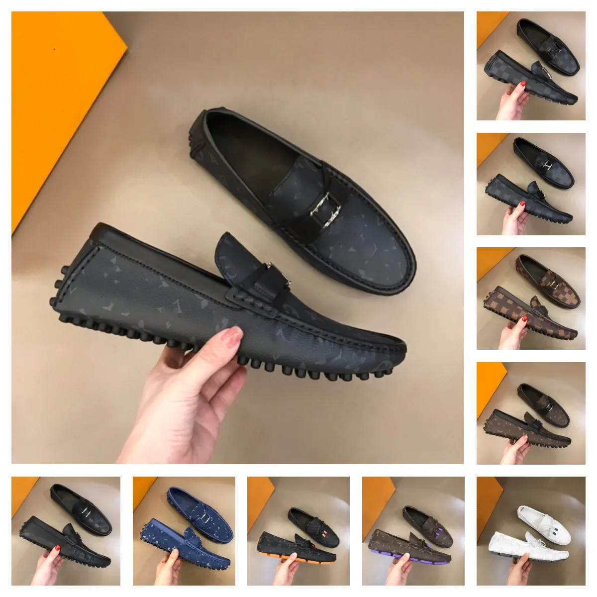 2023 NEWLOAFERS Designer Męskie buty imprezowe klasyczne buty do jazdy wielki rozmiar 46 Mens ręcznie robione buty sukienki poślizgowe na moccasins buty ślubne