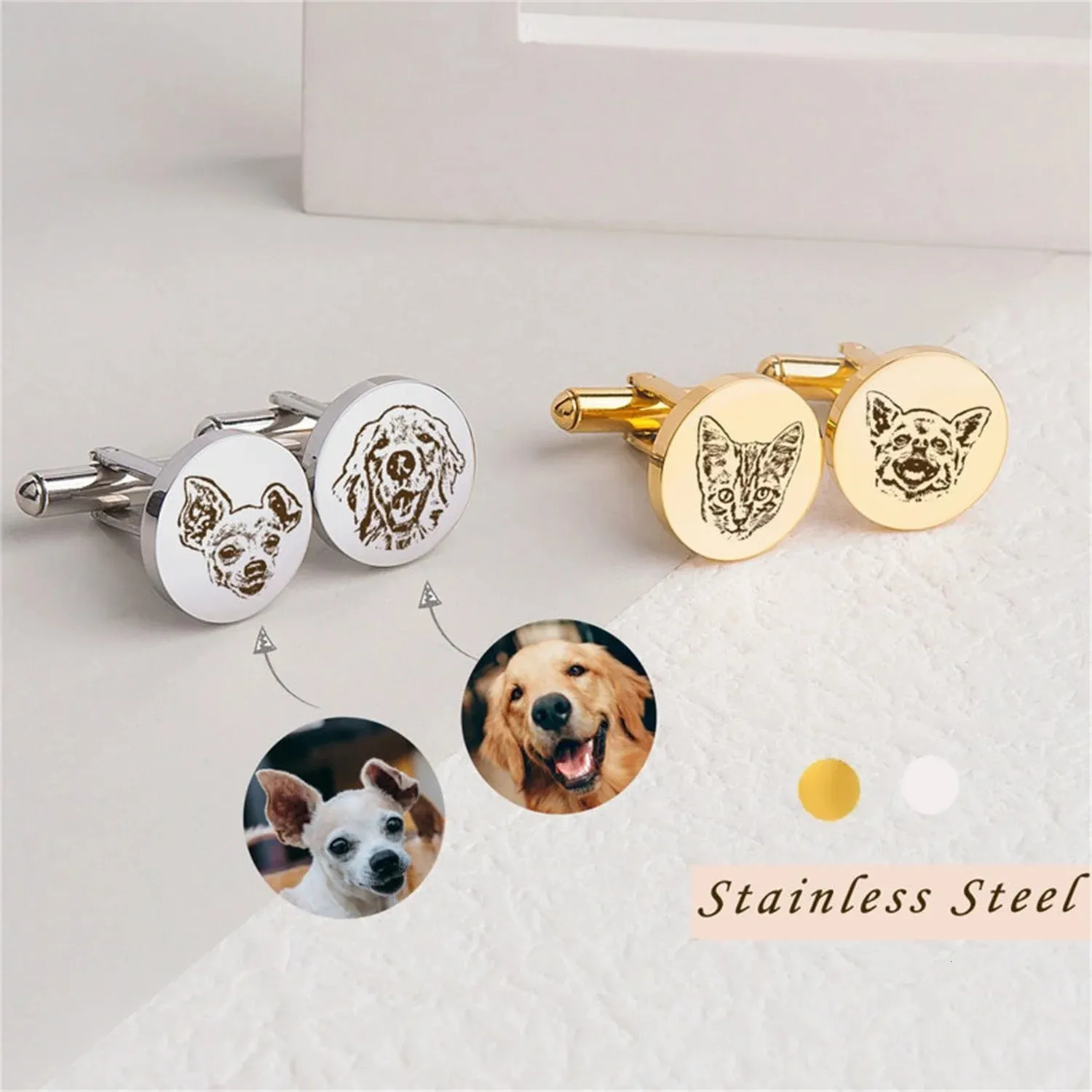 Collane con ciondolo Gemelli personalizzati Ritratto di animale domestico Gemelli personalizzati Po Regalo di San Valentino per lui Memoriale del padre 231202