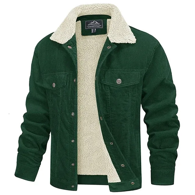 Mens Jackets MAGCOMSEN Mens Corduroy Jackets Vintage Sherpa Fleece  Windbrekaer Thick Warm Winter Coats Multi Pockets Casual Denim Jacket  231202 From Cong03, $52.73