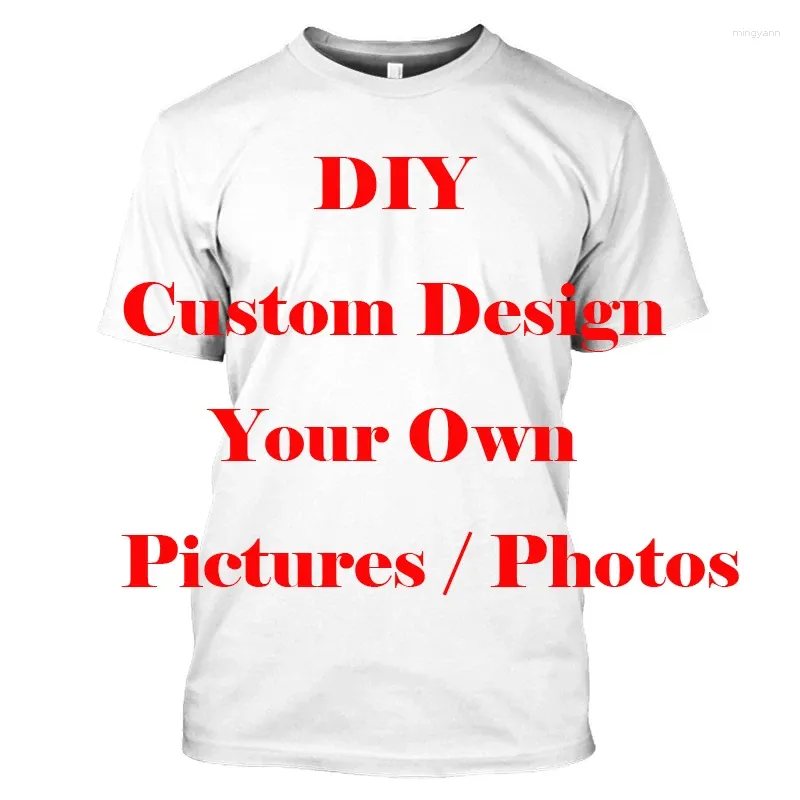 Men's T Shirts Summer Short-Sleeved O-Neck Shirt Men Fashion 3D Printing T-Shirt Custom Your Exclusive Tshirt White Diy