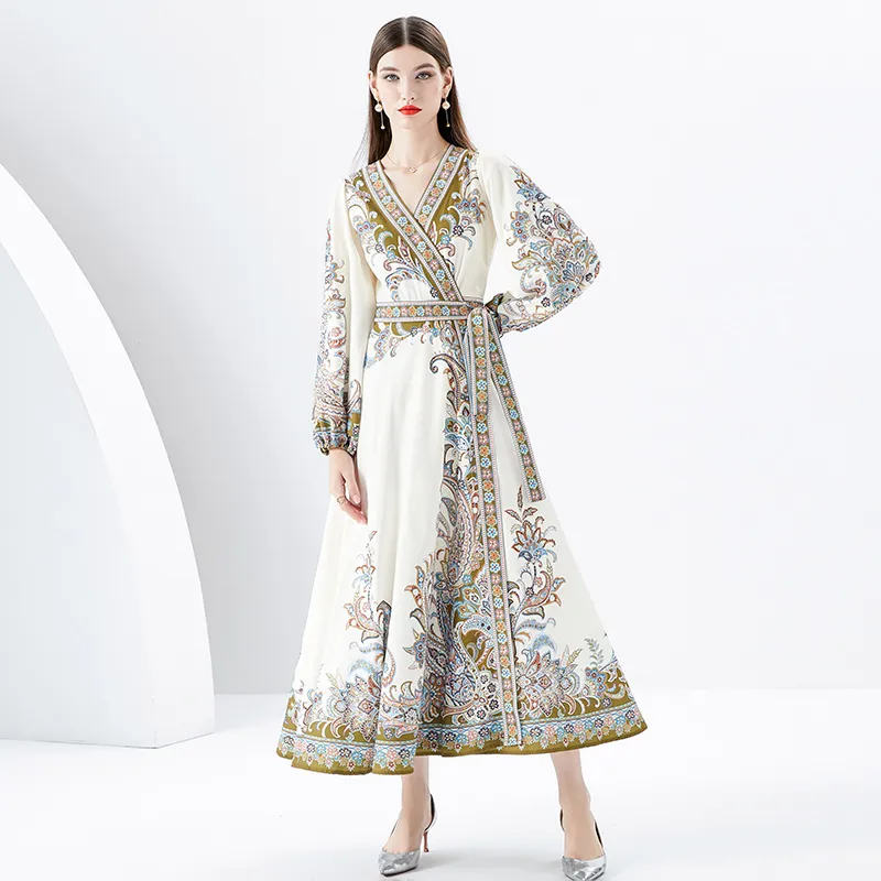 Paisley Cotton Blend Maxi Dress with Lantern Sleeves and V-Neck Collar, Ankle-Length A-Line Wrap Dress for Women from Dhgate Basic & Casual Dresses - price 46.87 Paisley Cotton Blend Maxi Dress with Lantern Sleeves and V-Neck Collar, Ankle-Length A-Line Wrap Dress for Women from Dhgate Basic & Casual Dresses - price 46.87