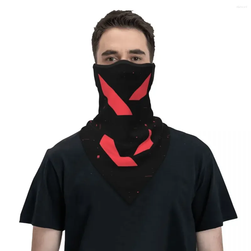 Bandanas Valorant Glitchy Tech Bandana Cache-cou pour le ski, le cyclisme, les femmes et les hommes, masque facial de jeu vidéo, écharpe enveloppante