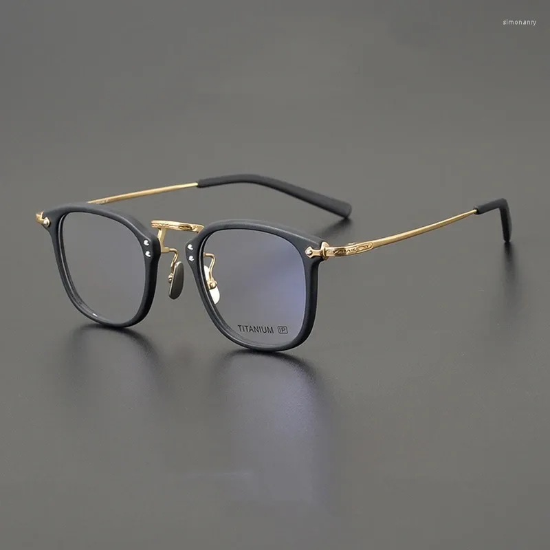 Solglasögon ramar Läsglasögon män japan handgjorda titunium optisk fyrkantig rammodell gms806 kvinnor recept