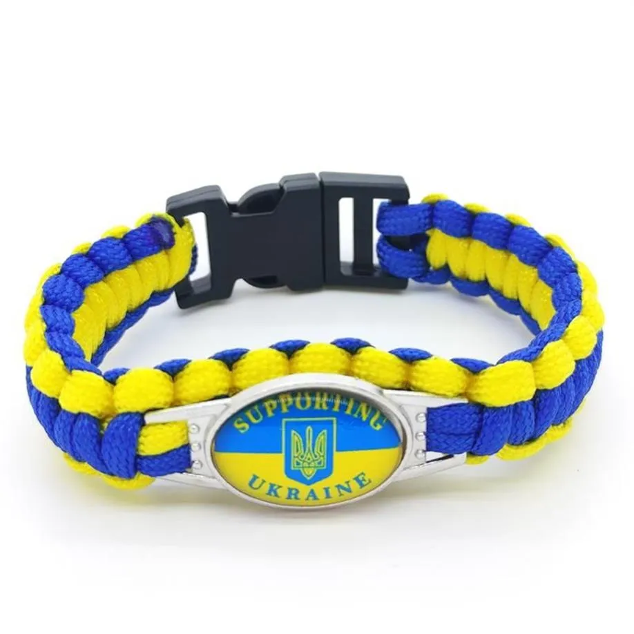 Charm armband ukraina flagga oändlighet älskar märke kvinnor mode män armband smycken tillbehör vänskap gåvaCharm252e