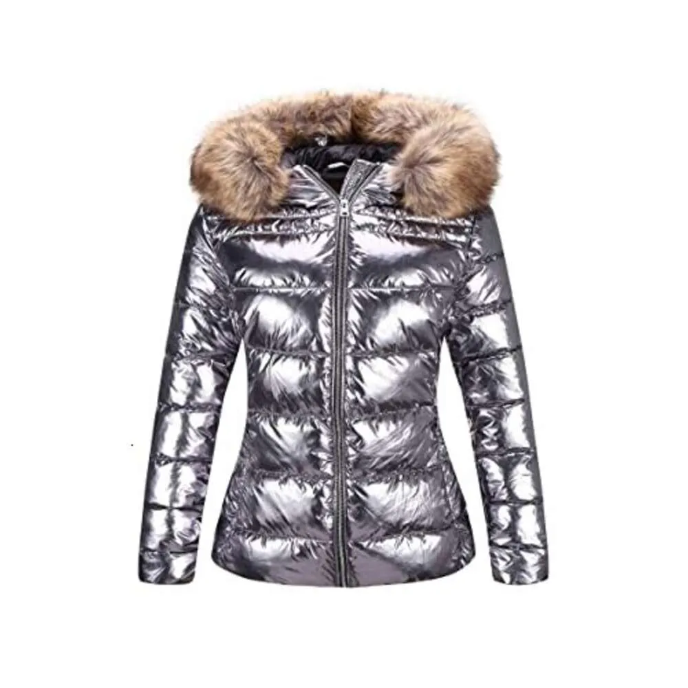 Veste bouffante légère pour femmes, manteaux d'hiver pour femmes, manteau chaud matelassé à capuche rembourré à bulles avec col en fausse fourrure 724