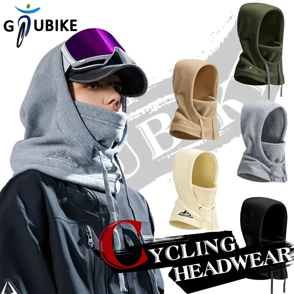 Cycling Caps Masks GTUBIKE Winter Full Face Mask Fleece Skiing Balaclava Neck Warmer Hood Sports Mountaineering Cycling Cap Windproof Thermal Hat 231204