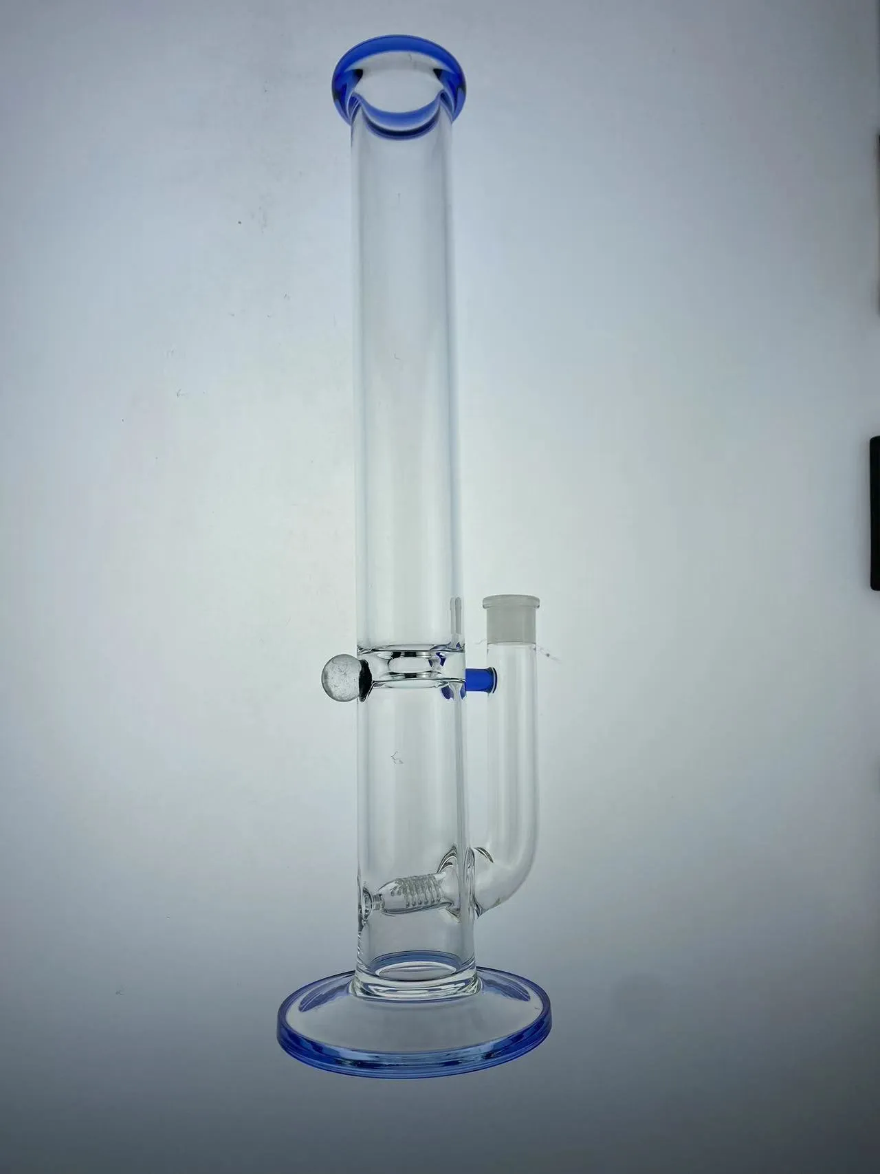 Tubi fumatori bong accenti singoli perc ricoperti con giunto blu cobalto da 18 mm 18 pollici 44 mm di larghezza benvenuto effettuare l'ordine