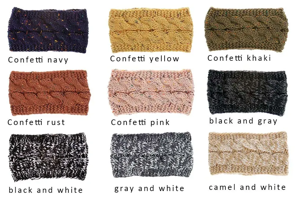 Dropshipping Knitted Twist Headband Women Acrylic Winter Sports Ear Warmer Head Wrap Hairband Fashion Hair Accessories