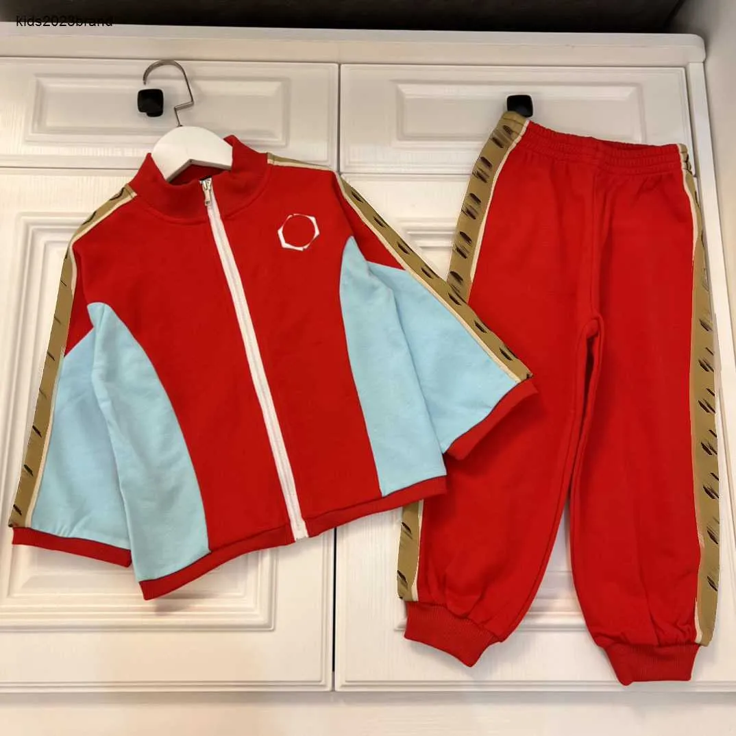 Nuove tute per bambini Splicing design abiti firmati per bambini Taglia 100-160 Giacca per bambina con cerniera a maniche lunghe e pantaloni per bambino Nov25