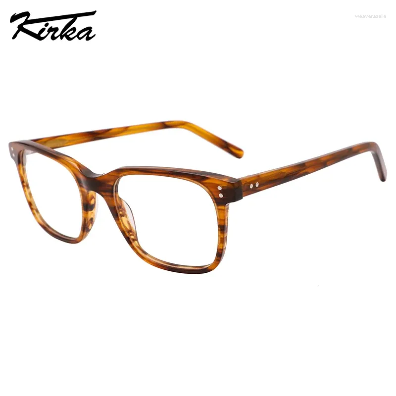Solglasögonramar Kirka Unisex Eyewear Acetate Rectangle Single Stripes Colors Frame Optical Recept Glasögon för Malefemale WD1451P