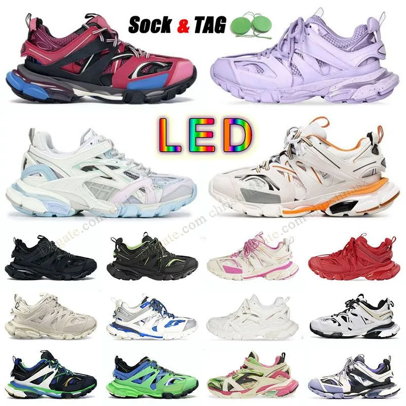 Luxe track led 3.0 designer mens shoes womens sneakers Luxury trainers Triple Black White Pink Blue Orange Purple Yellow Green Tess.S. Gomma Tracks Sports Shoe big size