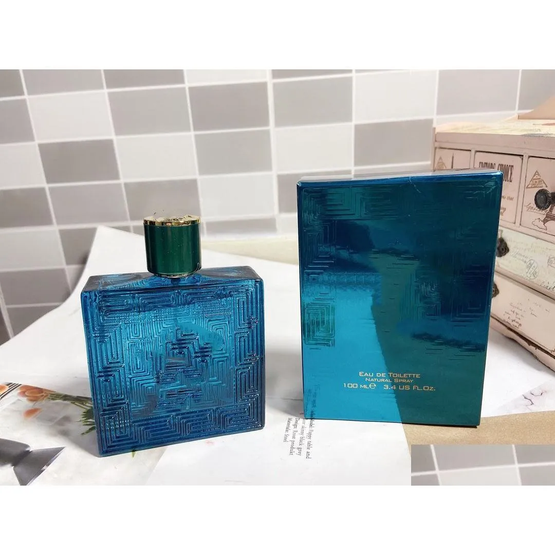 Anti-Perspirant Deodorant Luxury Brand Eros Mens Per 100Ml Blue Eau De Toilette Long Lasting Fragrance Spray Premeierlash Fast Ship Dr Dhh75