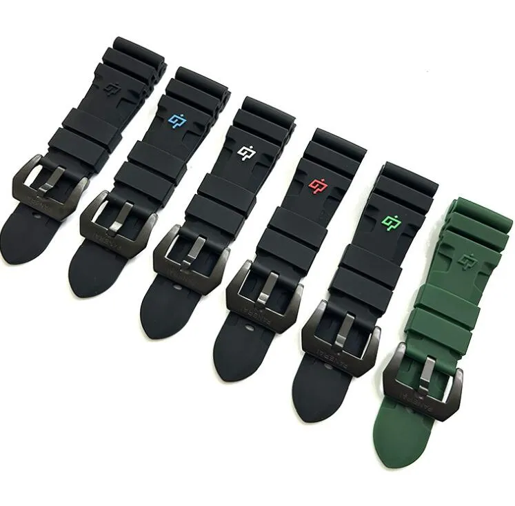 Bandas de relógio Banda de relógio para Panerai Submersível PAM 441 359 Borracha de silicone macio 24mm 26mm Homens Watch Strap Acessórios de relógio Pulseira