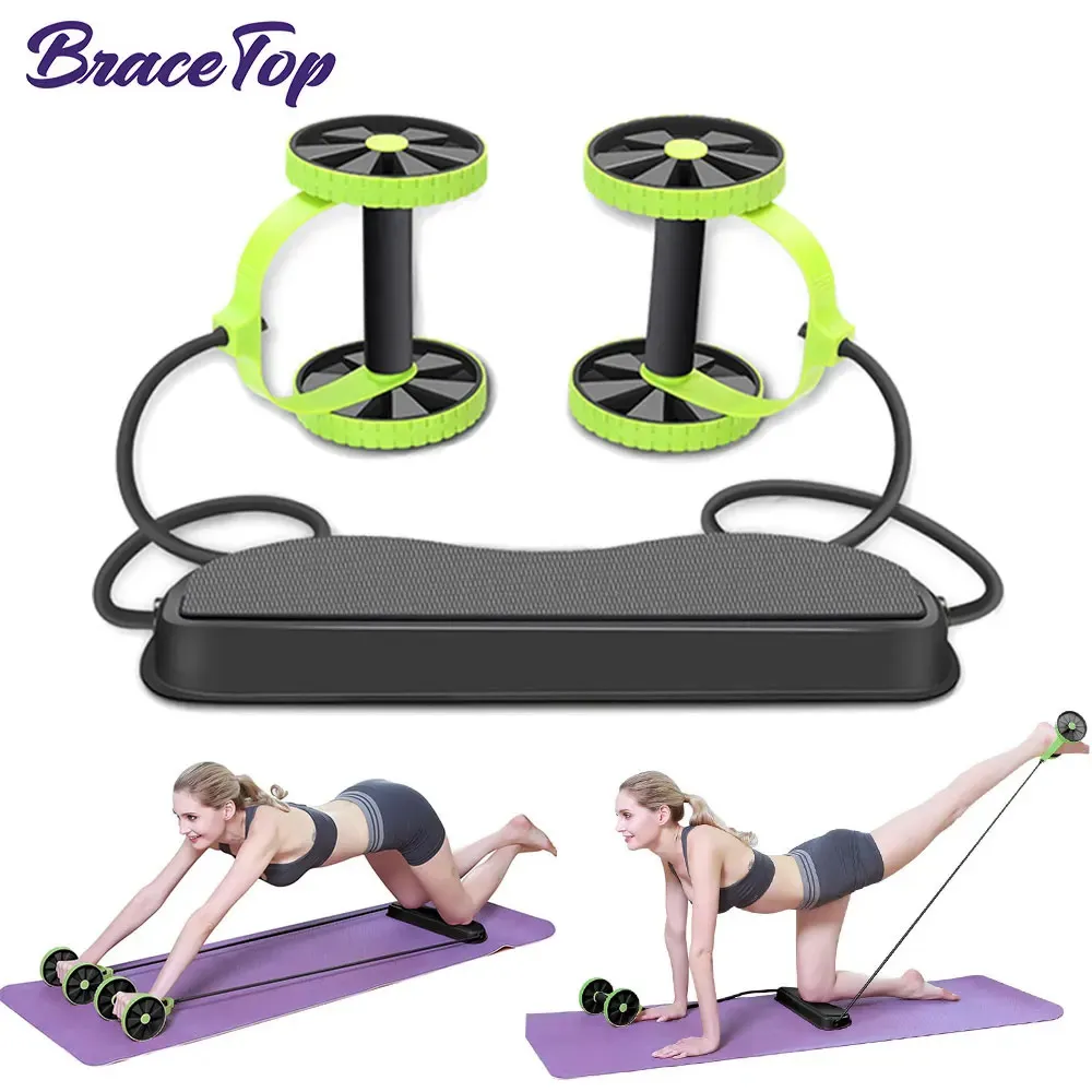 Abdominal Roller Machine: Ab Roller Wheel With Resistance Band For
