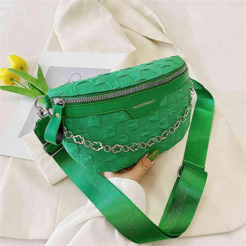 Kvinnliga kedja midja väskor Kvinnlig duk Fanny Pack Fashion Hip Belt Bag Lady Luxury Brand Shoulder Crossbody Chest 220609328Y