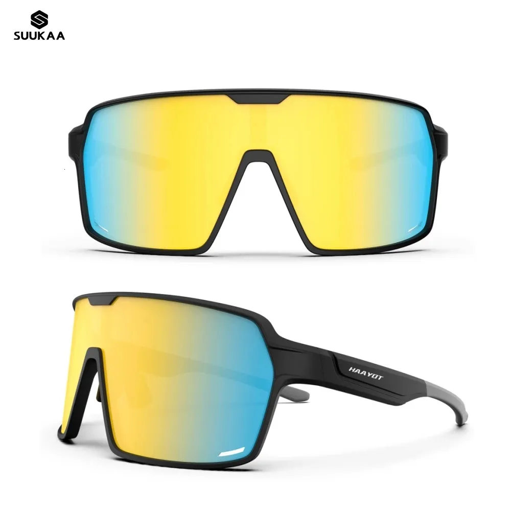 Lunettes de plein air Suukaa lunettes de soleil polarisées pour hommes lunettes de cyclisme sur route lunettes de Protection pour vélo de montagne lunettes 1 lentille 231204