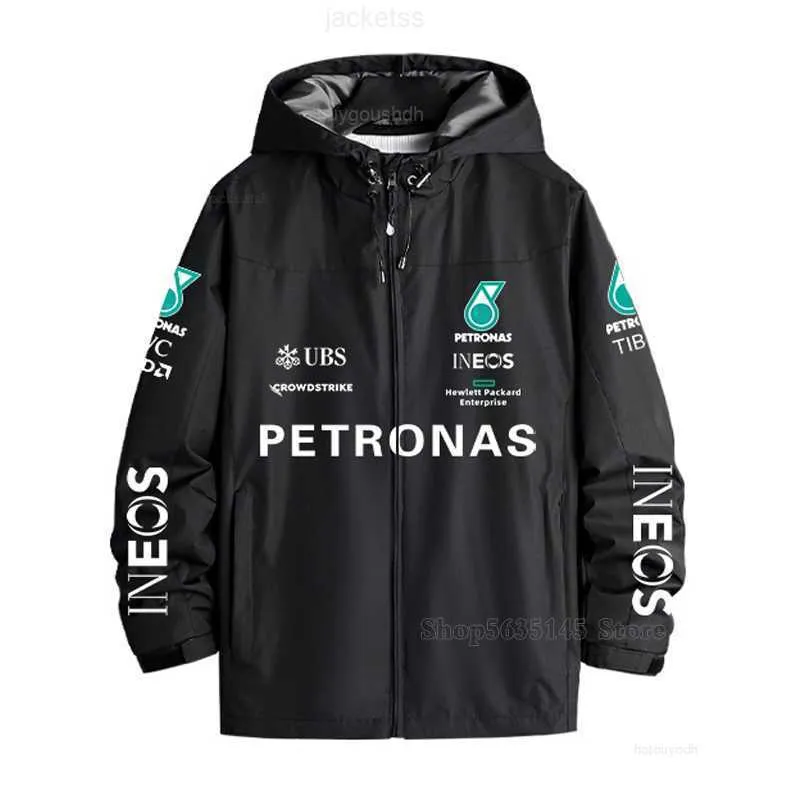 Heren Hoodies Sweatshirts 2022 F1 Petronas Gedrukte Hoodie Formule 1 Autofans Racing Team Kleding Jas Winddicht Zwart Blauw