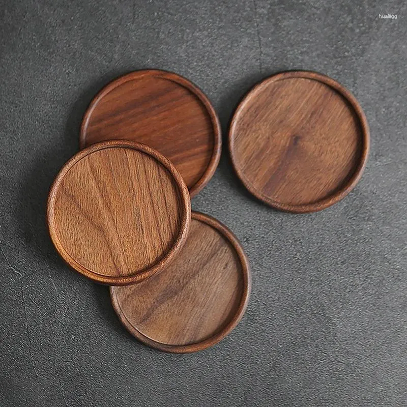 Table Mats 1PC Wooden Placemats Tea Coffee Cup Pad Durable Heat Resistant Round Bowl Teapot Mat Insulation Tableware Mug Holder