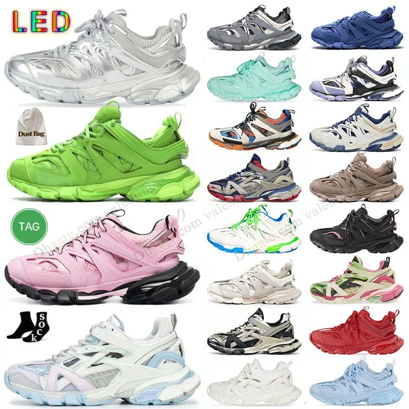 Track 3 LED Luxe Heren Dames Casual Schoenen Designer Schuhe Track 3 3.0 Triple wit zwart Sneakers Tess.s. Gomma lederen trainer nylon bedrukte platform sneakers met tops