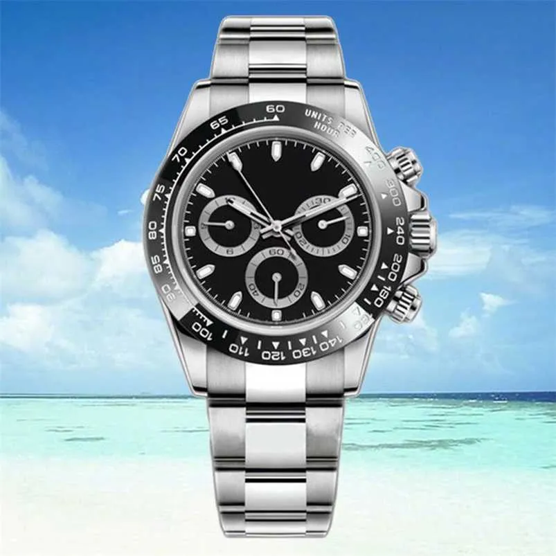 役割のクリーンファクトリーデイトンウォッチ4130クォーツムーブメントサファイアウォッチング40mmボックスマルチダイアル防水クラシッククラシック寛大なラバーストラップ調整可能な腕時計