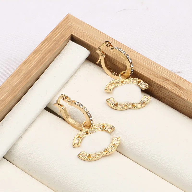 20 Style Designer Jewelry 18K Gold Plated Stud Earrings Brand Geometric Famous Women Crystal Rhinestone Pearl Earring