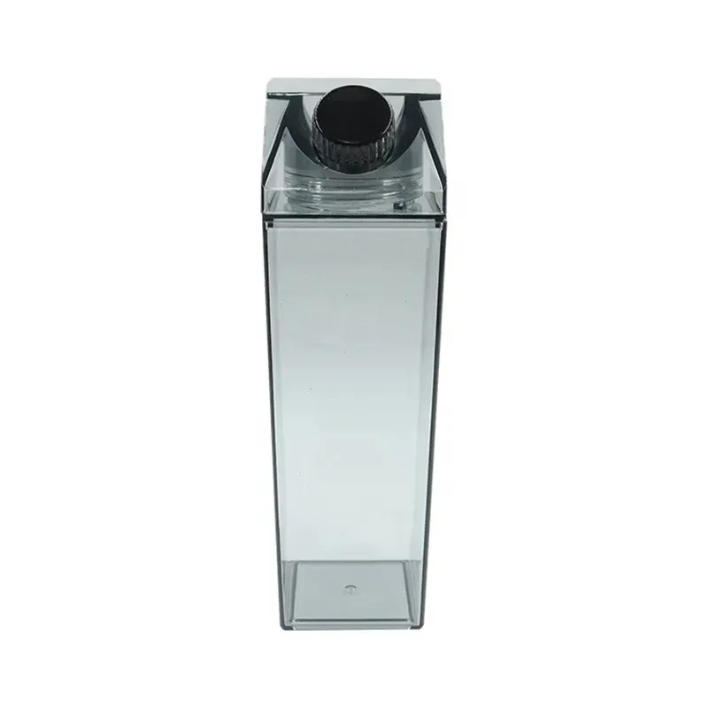 500ml Plastic Milk Carton Water Bottles BPA Free Clear Transparent Outdoor Square Juice Box