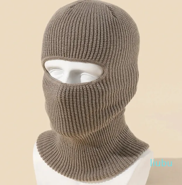 Beanie Skull Caps Candy Color Cute Full Face Cover Ski Mask Hat Bear Ear Balaclava Knitted Hats Outdoor Protection Beanies Men