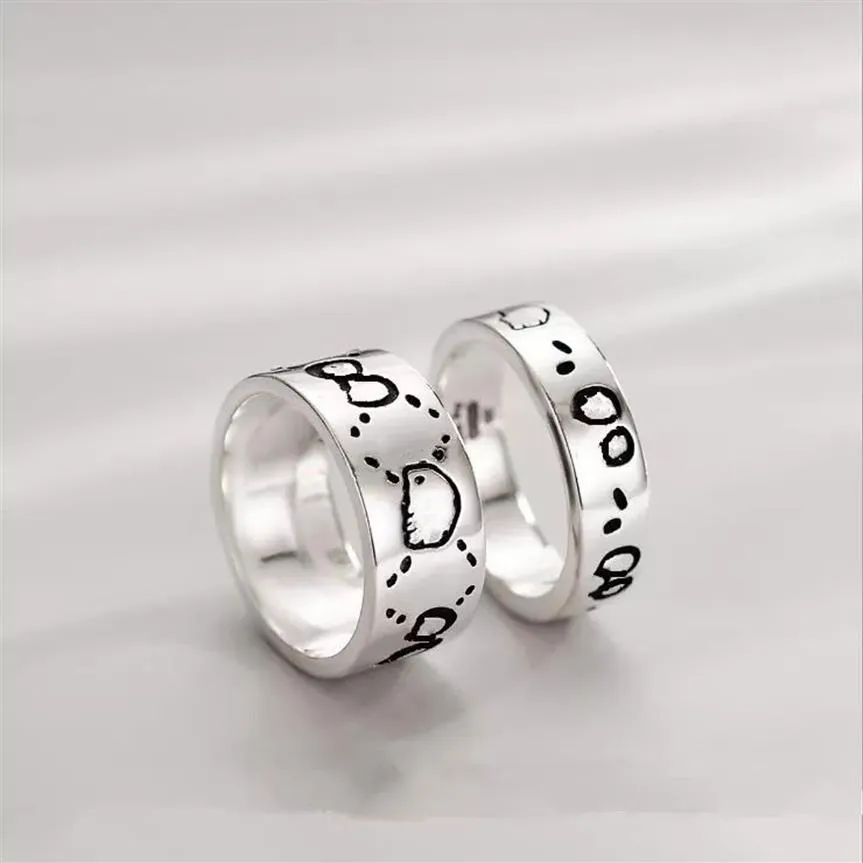 Bague en titane et acier avec tête de mort, à la mode, pour couple, fête de mariage, hommes et femmes, bijoux punk, cadeau 265p