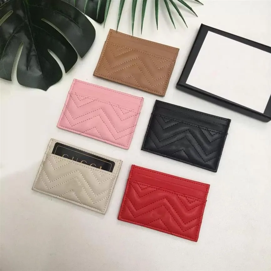 2022 new fashion Card Holders woman Letter mini wallet Whole Designer pure color genuine leather Black wallet with box267z