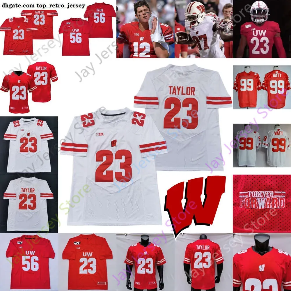 Wisconsin Badgers Football Jersey NCAA College Mein Gordon T.J. Watt Jack Coan Jonathan Quintez Cephus A.J. Taylor Baun Hornibrook