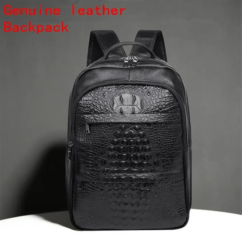 Fabrik ganze Männer Tasche Street Fashion Leder Herren Rucksäcke Outdoor Freizeit Alligator Umhängetaschen Joker große Leder busin346p