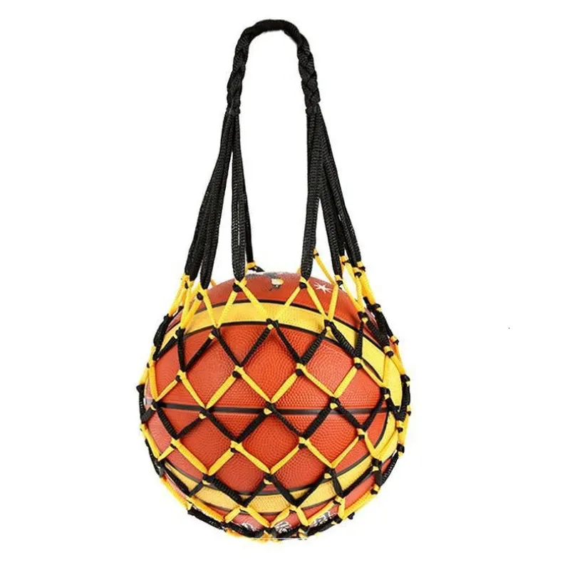 Piłki 1PC Basket Basket Bag Nylon Bold Bold Bag Single Ball Noszenie Przenośna wyposażenie na zewnątrz sportowy piłka nożna w siatkówce 231204