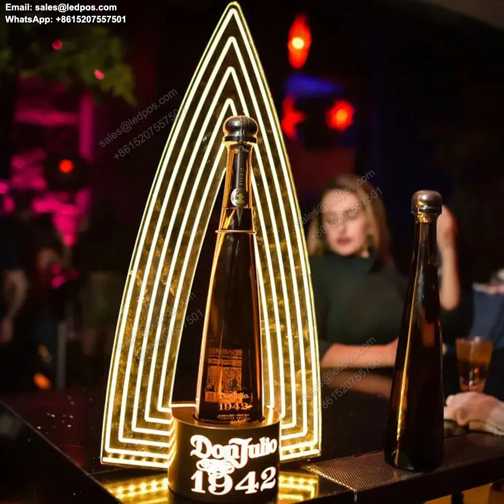 DON JULIO 1942 Tequila fles presentator Glow Bar Champagne wijnfles Glorifier Display VIP-service voor nachtclub Lounge feestdecoratie