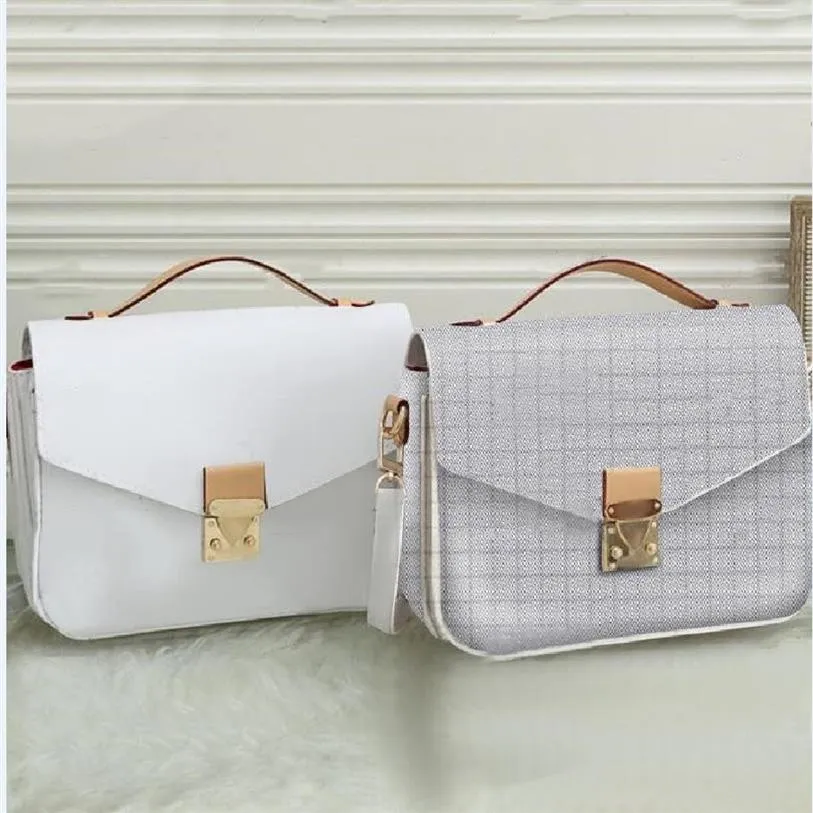 Fleur blanche Grille Imprimer Messenger Sacs Classique facteur sac à main Femmes Sac à bandoulière Sac à main Lady Paris Impression fleur blanche258h