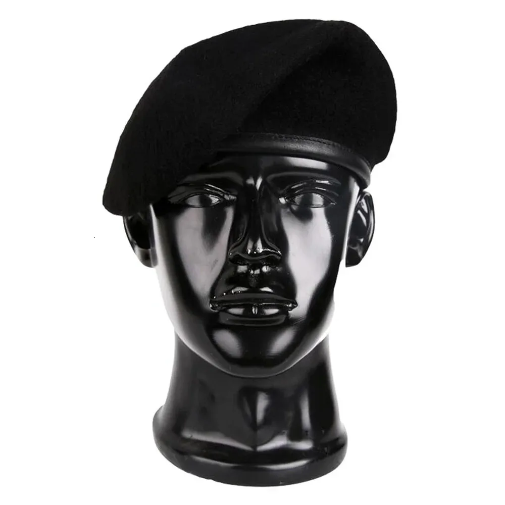 Berets amerykańskie wojsko wojskowe siły specjalne Ranger Wool Cap Hat Beret Black 231204