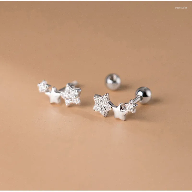 Stud Earrings S925 Silver Needle Zircon Star For Women Girls Piercing Party Jewelry Gift Eh1887