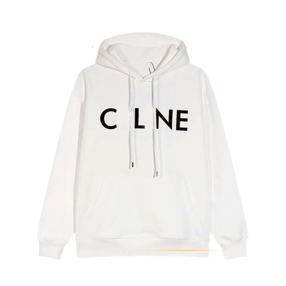 Designer Luxury Celins Classic Knitted hooded autumn and winter letter print loose and thickened fleece 450g hoodie simple and high-quality 2023 new