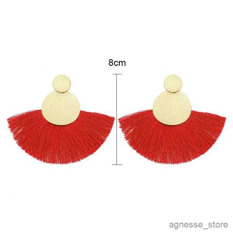 Charm New European Women's Tassel Earrings Exaggerated Thread Statement Hanging Earrings Handmade Wild Fan Earrings Wholesale lot R231204