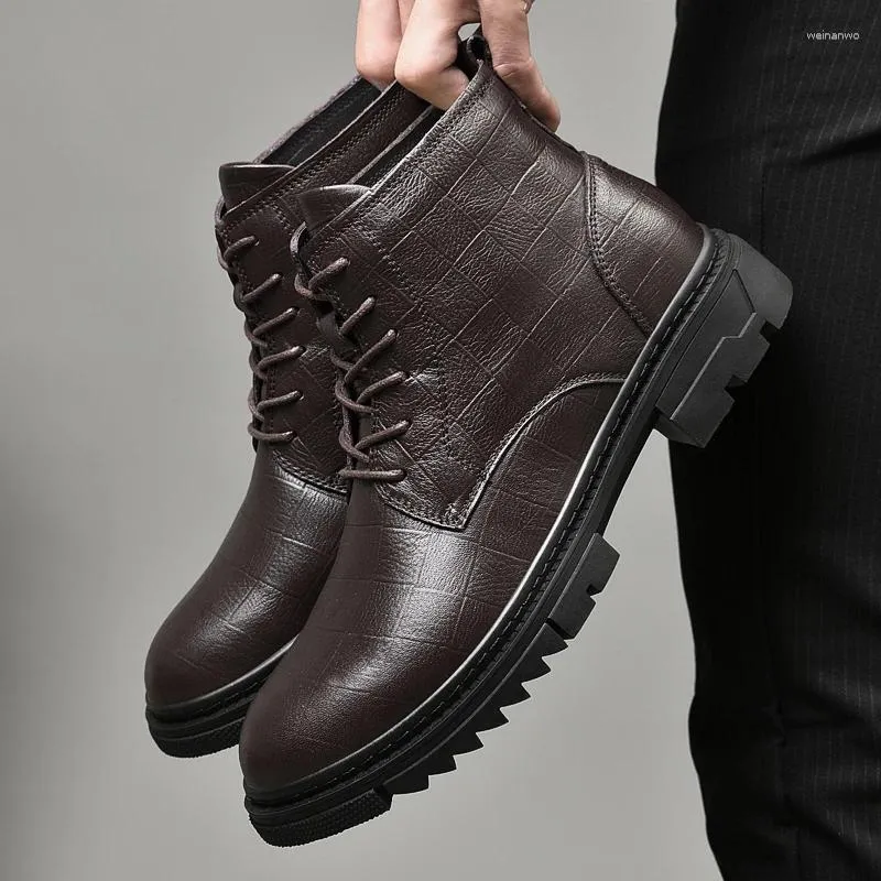 Bottines mi-hautes pour hommes, chaussures d'extérieur, décontractées, Design classique, choix d'automne, hiver 2023