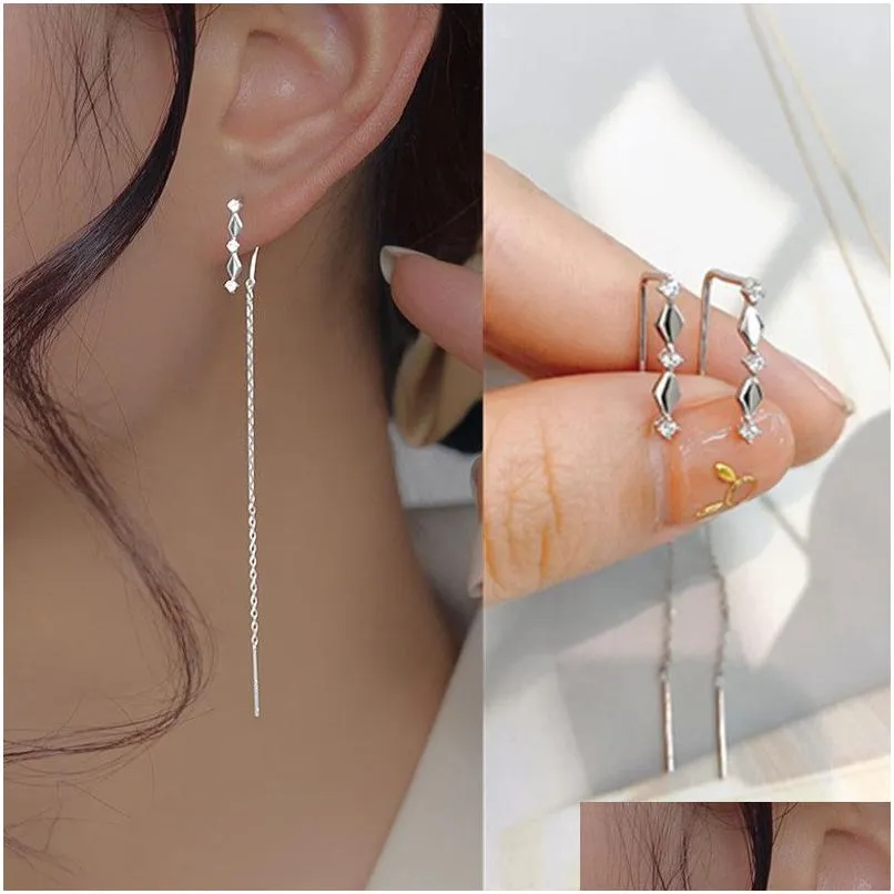 Dangle Lustre Mode Long Fil Gland Fil Chaîne Boucle D'oreille Montée Étoile Coeur Perles Pendentifs Boucles D'oreilles Femmes Droite Hangin Dhgns