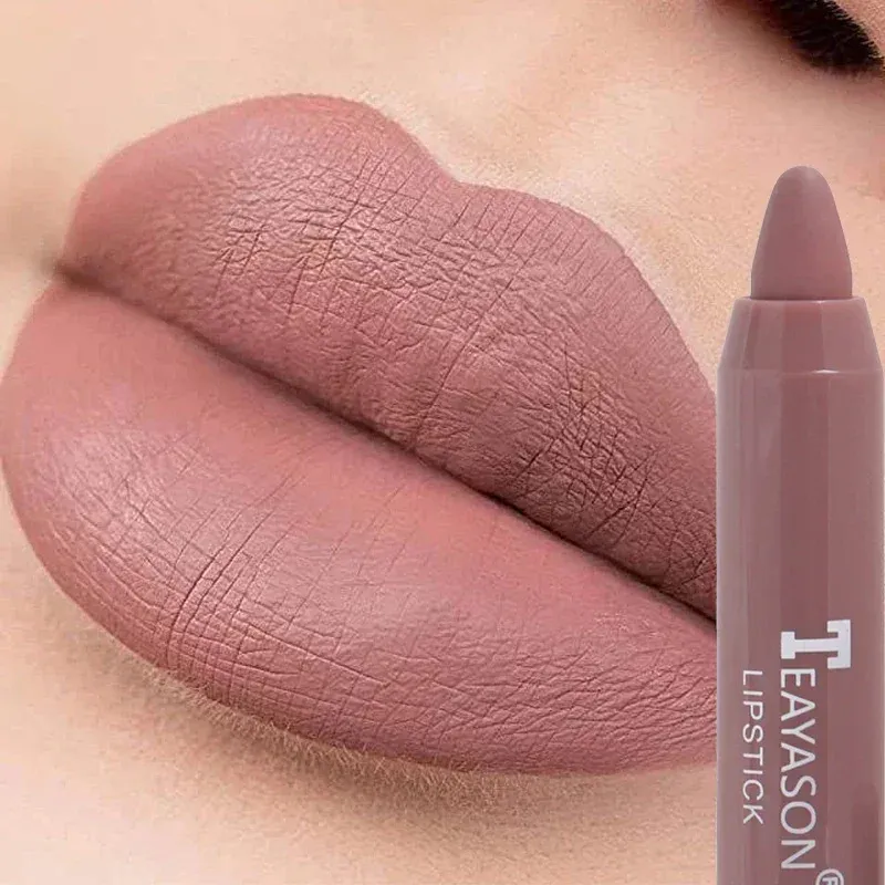 Lápis de lábios de veludo nude batom fosco de longa duração de cor à prova d'água, renderização de lips de lábios de lips de lábios não duradouros, lápis de lápis Mulher Cosméticos 231204